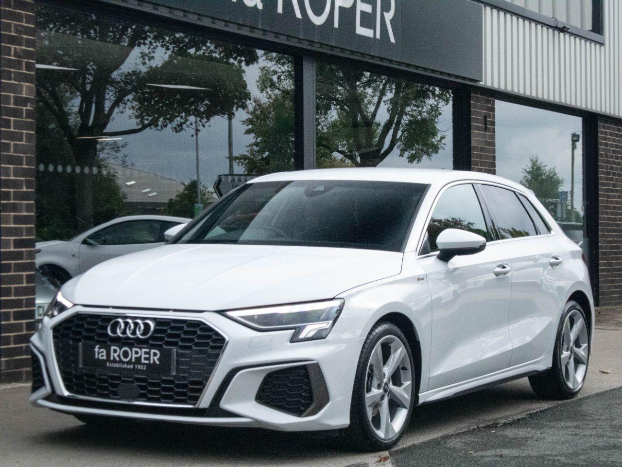 Audi A3 Sportback 1.5 TFSI 35 S Line S tronic 150ps Hatchback Petrol Glacier White MetallicAudi A3 Sportback 1.5 TFSI 35 S Line S tronic 150ps Hatchback Petrol Glacier White Metallic at fa Roper Ltd Bradford